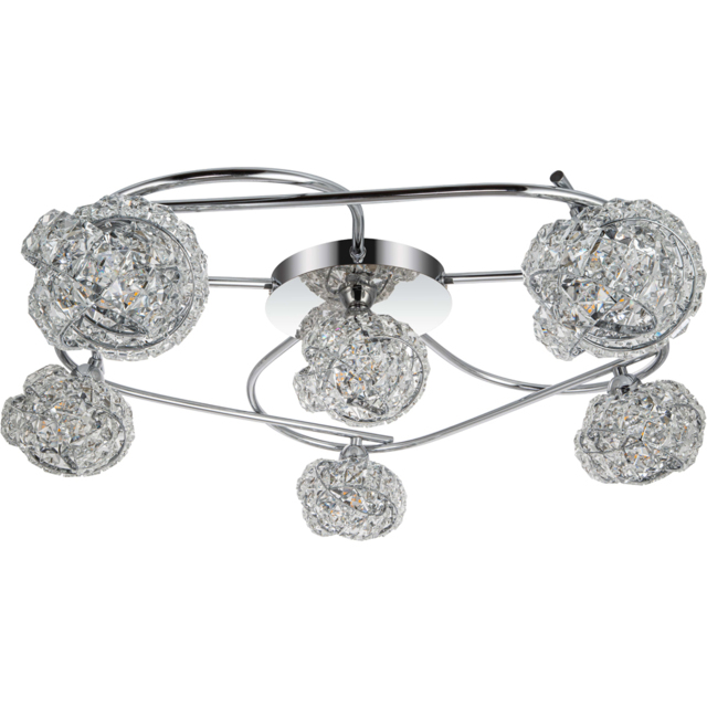 Cosylyte Mirri Glass Beaded Shade Chrome 6 Light Ceiling Light - image 1