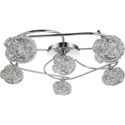 Cosylyte Mirri Glass Beaded Shade Chrome 6 Light Ceiling Light