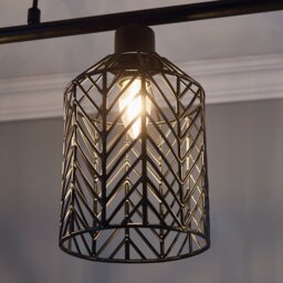 Industrial 3 Light Metal Weaved Fitting Ceiling Light - thumbnail 4