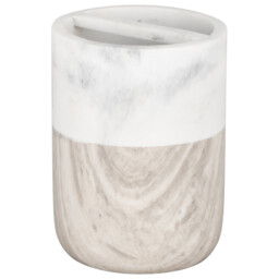 Finnish White and Brown Spa Toothbrush Holder