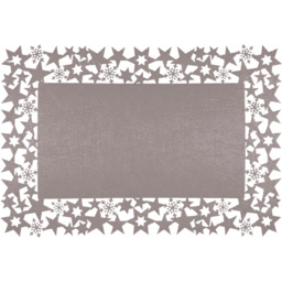 St Helens Felt Grey Star and Snowflake Table Mat 30 x 45cm 2 Pack - thumbnail 1