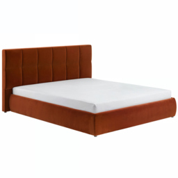 SOLACE+CO Mika Burnt Orange King Size Velvet Ottoman Bed - thumbnail 2