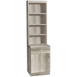 R White Cabinets Grey Single Door Single Drawer 4 Shelf Cupboard with Hutch - thumbnail 2
