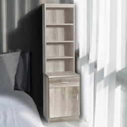 R White Cabinets Grey Single Door Single Drawer 4 Shelf Cupboard with Hutch - thumbnail 1