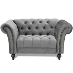 Home Detail Mayfair Grey Velvet Curved Sofa Chair - thumbnail 3