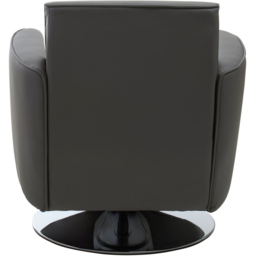 Premier Housewares Wester Grey Leather Effect Swivel Chair - thumbnail 3