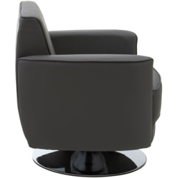 Premier Housewares Wester Grey Leather Effect Swivel Chair - thumbnail 4