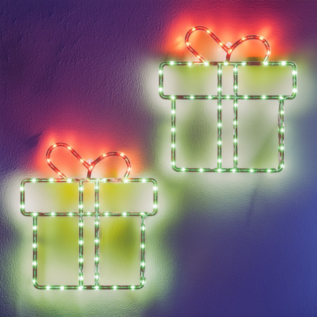 106 Green and Red LED Present Rope Light Set of 2 - image 1
