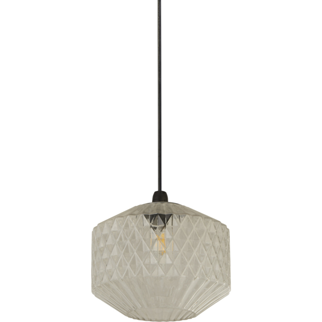 Lighting Collection Clear Glass Carved Grooves Pendant Shade - image 1