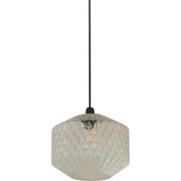 Lighting Collection Clear Glass Carved Grooves Pendant Shade