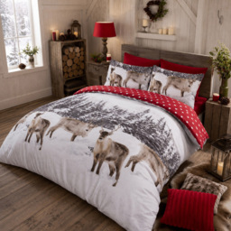 Smart Living Double Snow Reindeer Flannelette Duvet Set - thumbnail 3