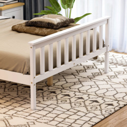 Vida Designs Milan Double White High Foot Wooden Bed Frame - thumbnail 4