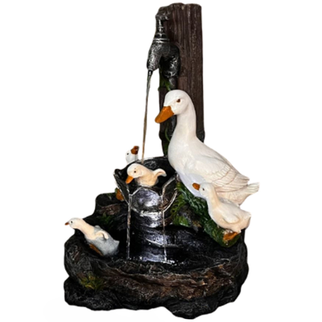 Tranquillity Solar Powered Duck Family Animal LED Water Feature - image 1