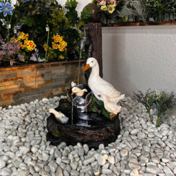 Tranquillity Solar Powered Duck Family Animal LED Water Feature - thumbnail 2
