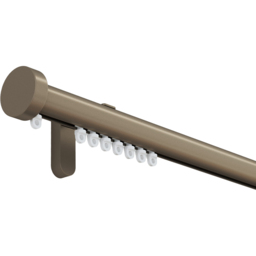 New Edge Blinds 250cm Taupe Styleline Gliding Curtain Pole Set with Stud End