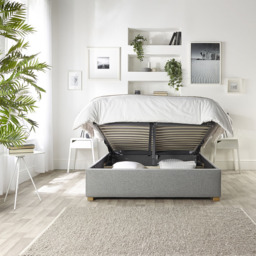 Catherine Lansfield Soho Super King Size Grey Twill Ottoman Wing Bed - thumbnail 2