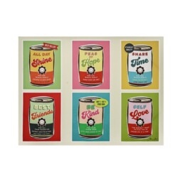 Multicolour Vari Colourful Sentiment Can Wall Canvas 60 x 80cm