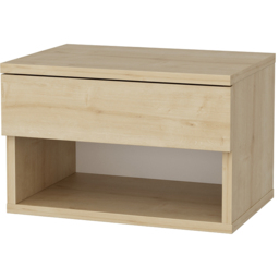 Decorotika Jamot Single Drawer Single Shelf Oak Floating Bedside Table - thumbnail 2