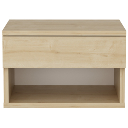 Decorotika Jamot Single Drawer Single Shelf Oak Floating Bedside Table - thumbnail 3