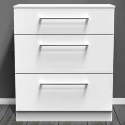 Crowndale Worcester White 3 Drawer Deep Chest Ready Assembled - thumbnail 1