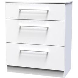 Crowndale Worcester White 3 Drawer Deep Chest Ready Assembled - thumbnail 2