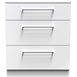 Crowndale Worcester White 3 Drawer Deep Chest Ready Assembled - thumbnail 3