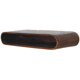 Artisan Furniture Arc Brown Single Shelf Solid Wood Wall-Mounted Media Console - thumbnail 3