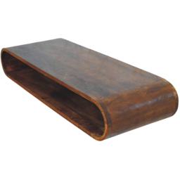 Artisan Furniture Arc Brown Single Shelf Solid Wood Wall-Mounted Media Console - thumbnail 4