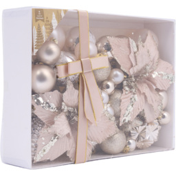 Blushing Ballroom Champagne Flower and Bauble Set 54 Pack - thumbnail 2