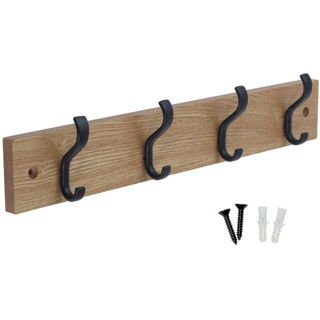 Headbourne Black and Ash 4 Hook Coat Rail - image 1