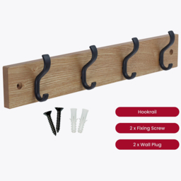 Headbourne Black and Ash 4 Hook Coat Rail - thumbnail 3