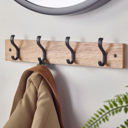 Headbourne Black and Ash 4 Hook Coat Rail - thumbnail 2