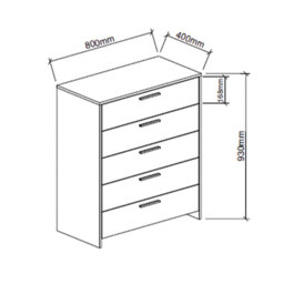 Hartley 5 Drawer Chest - thumbnail 4