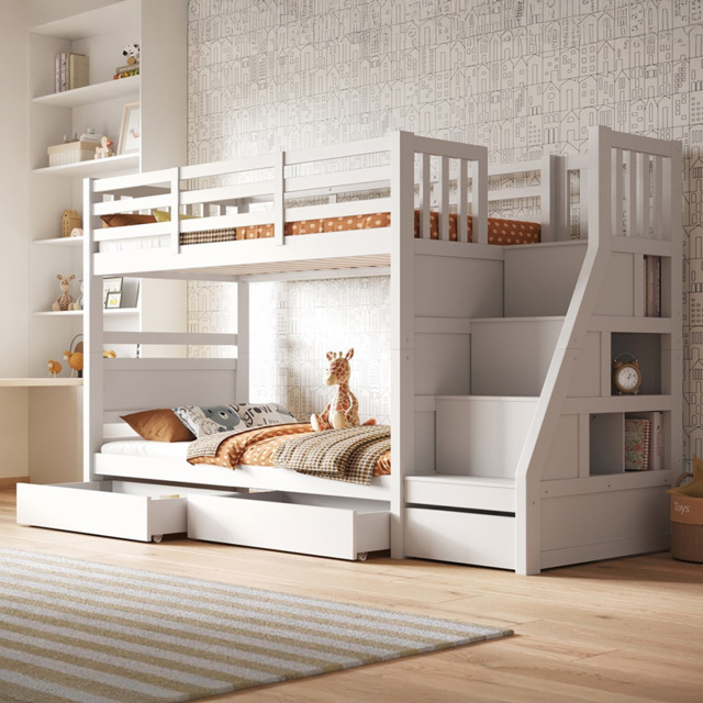 Flair Lunar Junior White Bunk Bed with 3 Drawers - image 1