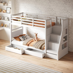 Flair Lunar Junior White Bunk Bed with 3 Drawers - thumbnail 4