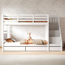 Flair Lunar Junior White Bunk Bed with 3 Drawers - thumbnail 3