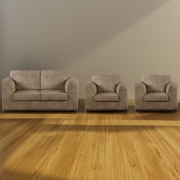 Luxor 4 Seater Coffee Jumbo Cord Sofa Set with Full Back