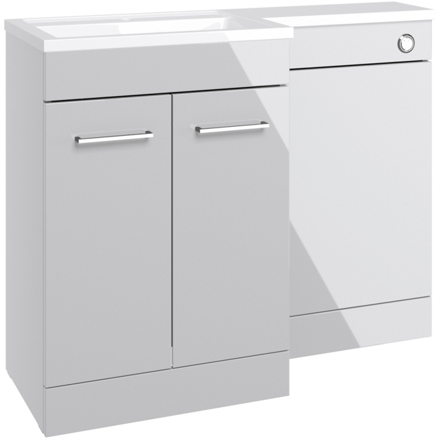 Bathstore Panama 2 Door Grey Gloss Left Hand Basin and WC Unit 1000mm - image 1