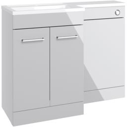 Bathstore Panama 2 Door Grey Gloss Left Hand Basin and WC Unit 1000mm