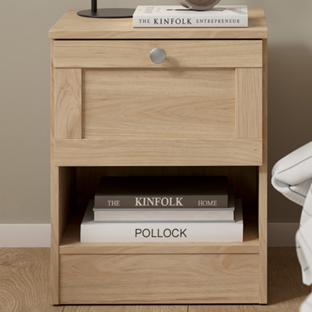 Florence Jackson Hickory Single Drawer Single Shelf Bedside Table - image 1