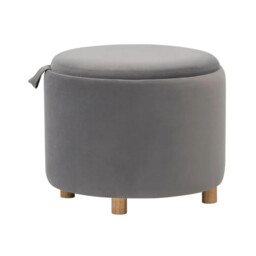 Lottie Storage Tray Ottoman - Mid Grey - thumbnail 3