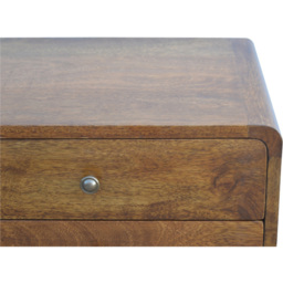 Artisan Furniture Chestnut 2 Drawer Solid Wood Curved Bedside Table - thumbnail 4