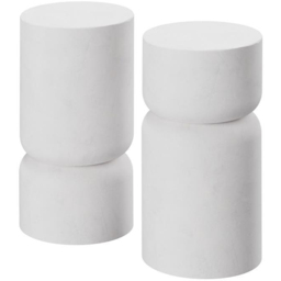 tectake Amine Round White Side Table Set of 2 - thumbnail 2