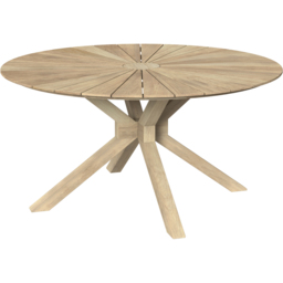 Charles Bentley Acacia Wood 6 Seater Round Dining Table with Sundial Top - thumbnail 2