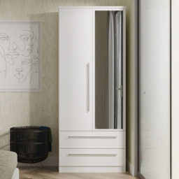 Crowndale Sherwood Porcelain Matt 2 Door 2 Drawer Mirror Wardrobe