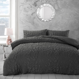 Velosso Alini Single Quilted Charcoal Duvet and Pillowcase Set