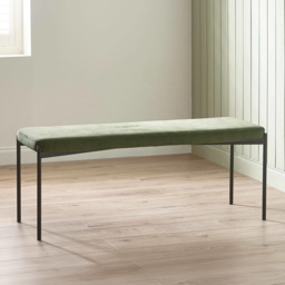 Julian Bowen Leonie 2 Seater Green Velvet Dining Bench