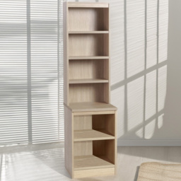 R White Cabinets 6 Tier Light Oak Desk Height Bookcase