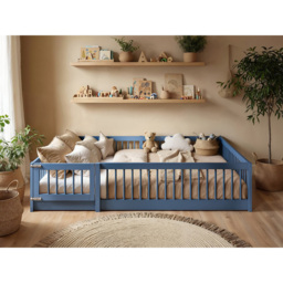 Flair Imogen Blue Small Double Montessori Toddler Floor Bed - thumbnail 4