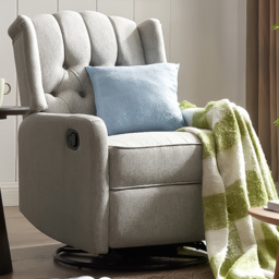 Home Detail Charles Grey Swivel Manual Recliner Chair